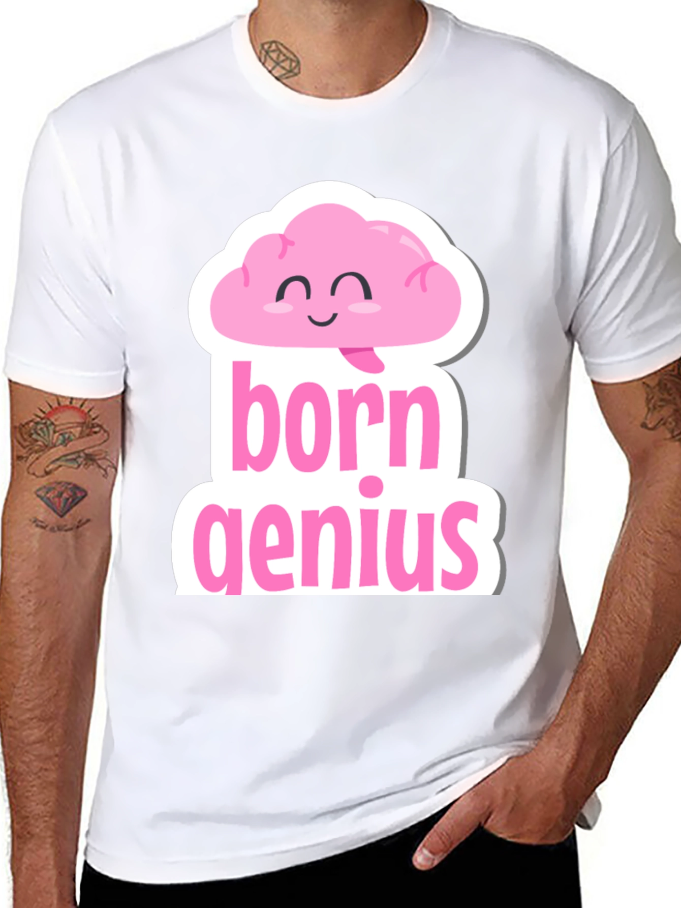 Born Genius T-Shirt Funny Brain Tee