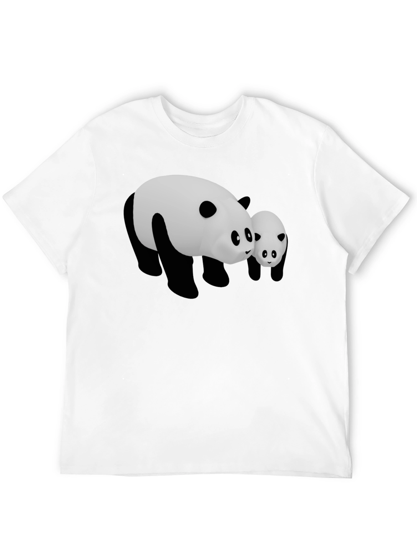 Cute Panda Bear Graphic Black T-Shirt