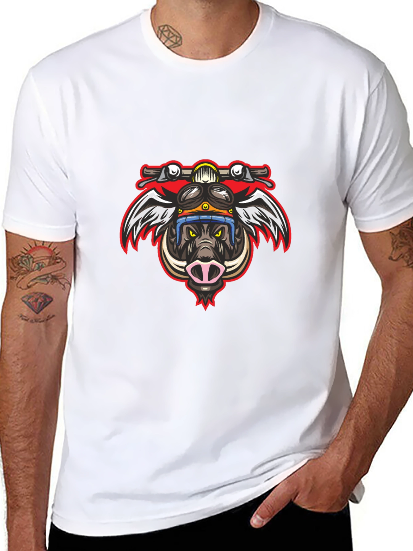 Biker Boar Graphic Tee - Ride Wild!
