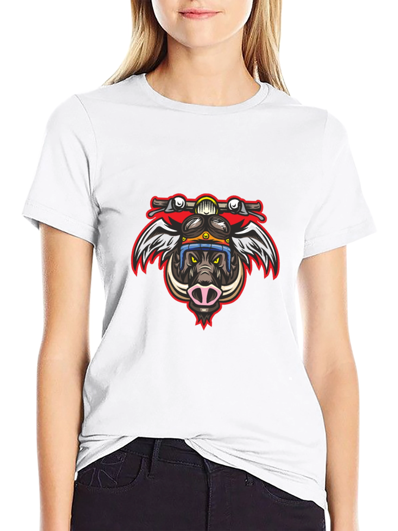 Biker Boar Graphic Tee - Ride Wild!