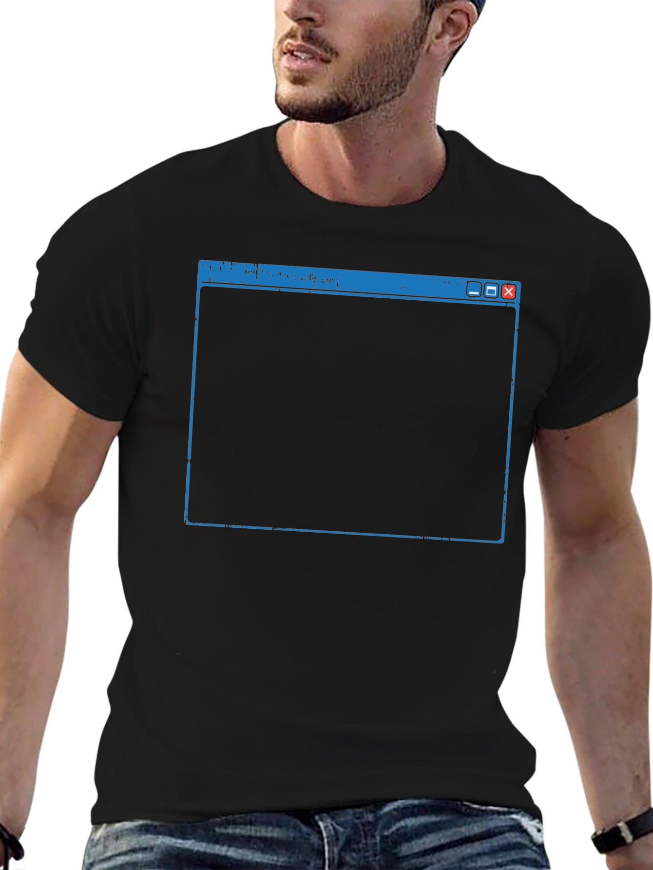 Retro Windows Screen Black T-Shirt
