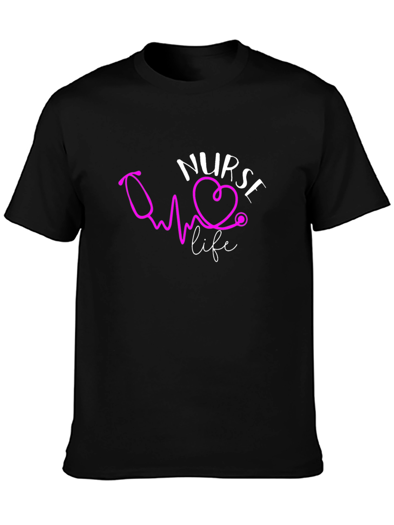 Nurse Life T-Shirt - Heartbeat Stethoscope Design