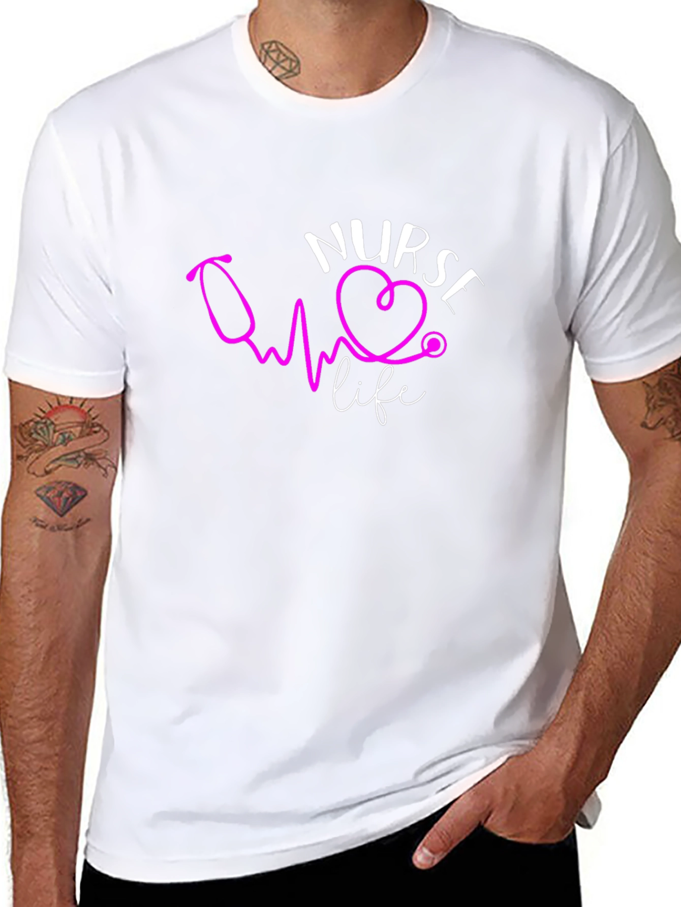 Nurse Life T-Shirt - Heartbeat Stethoscope Design