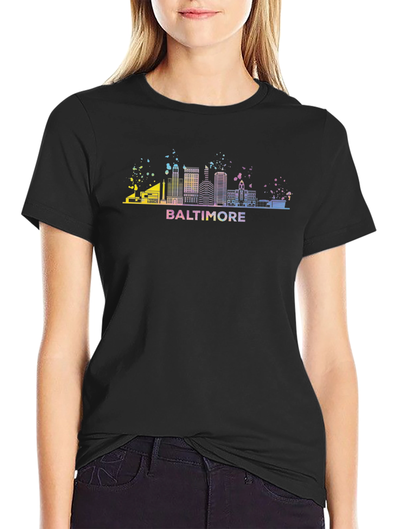 Baltimore Skyline Graphic Tee - Mens Black T-Shirt