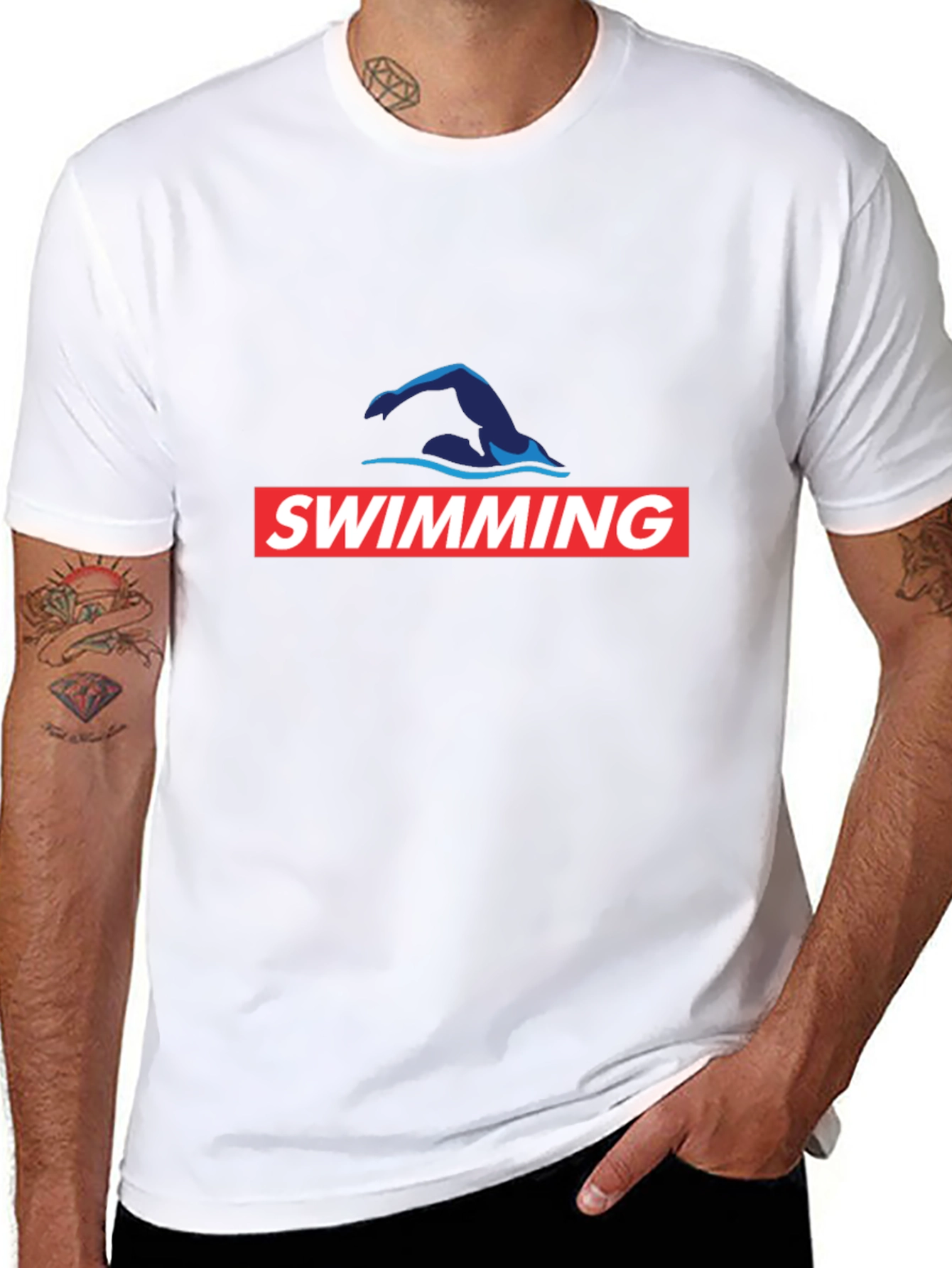 Swimming T-Shirt - Swim Cap Graphic Tee