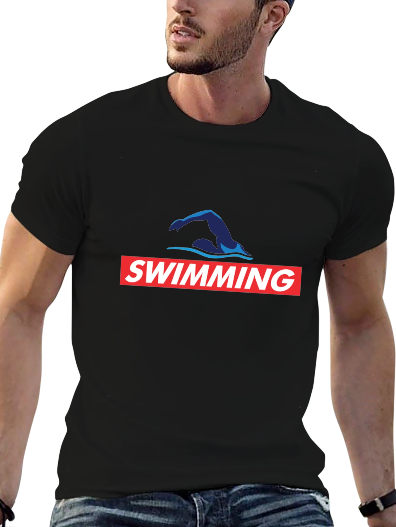 Swimming T-Shirt - Swim Cap Graphic Tee