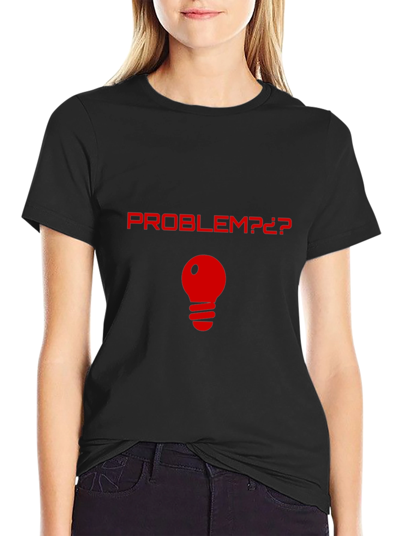 Problem Light Bulb Graphic T-Shirt - Novelty Tee