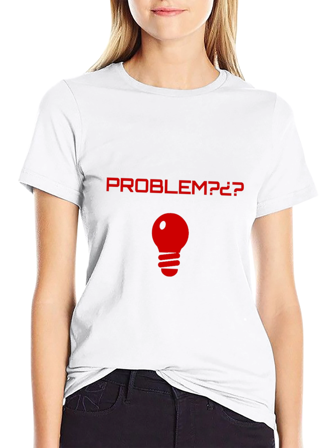 Problem Light Bulb Graphic T-Shirt - Novelty Tee