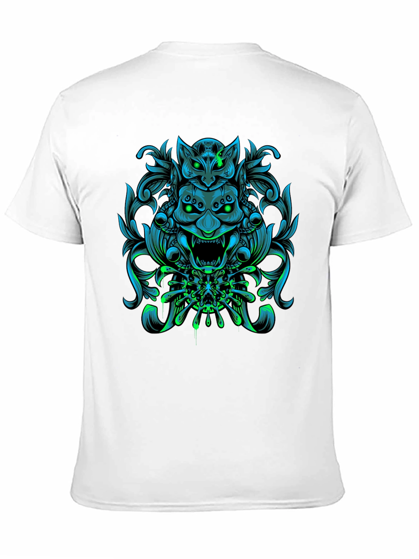Edgy Oni Mask Graphic T-Shirt