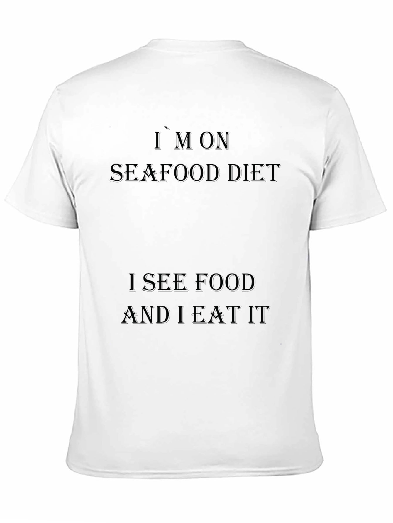 Seafood Diet Funny Black Graphic T-Shirt
