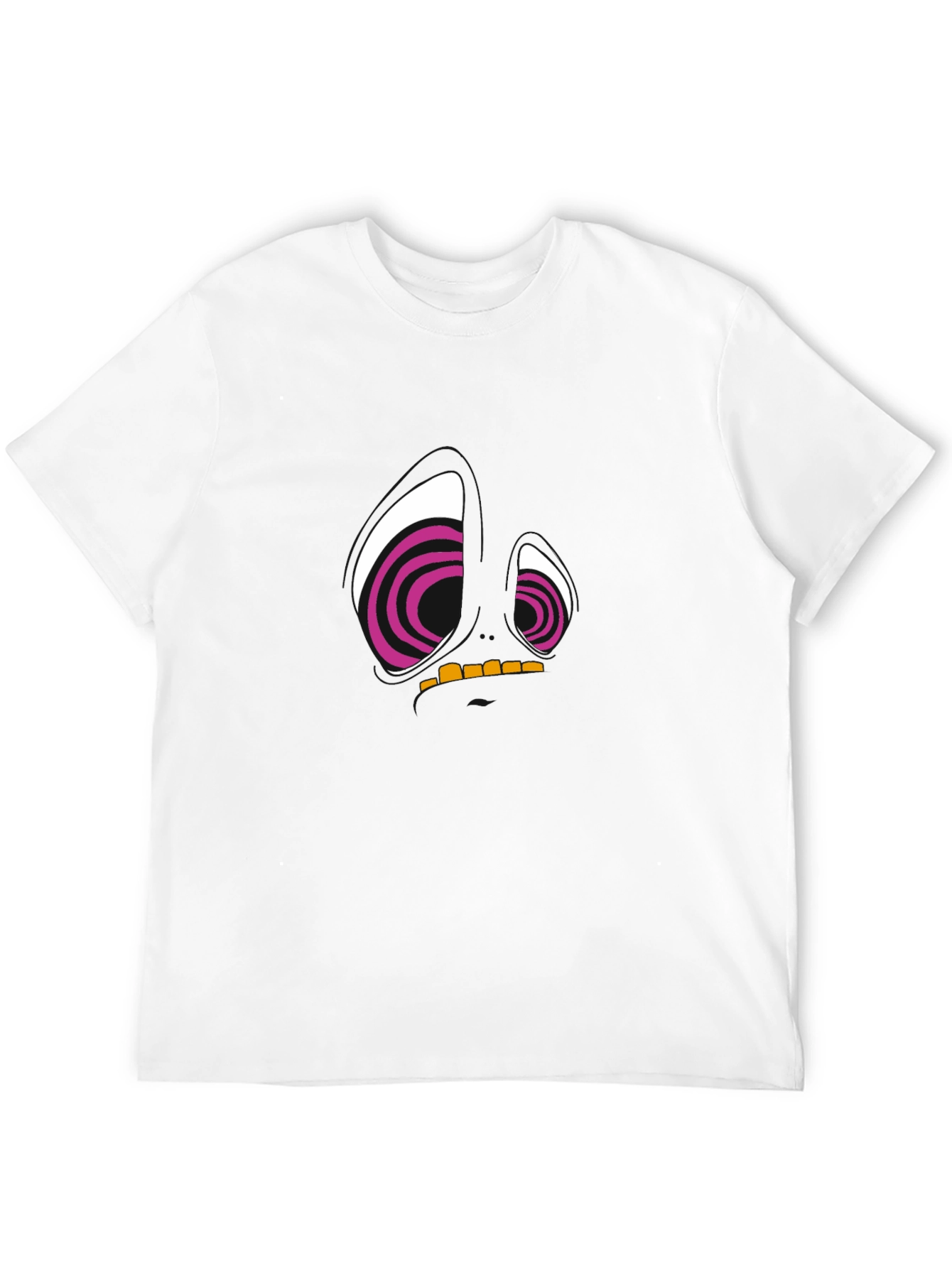 Abstract Face Graphic Tee - Black Cotton T-Shirt