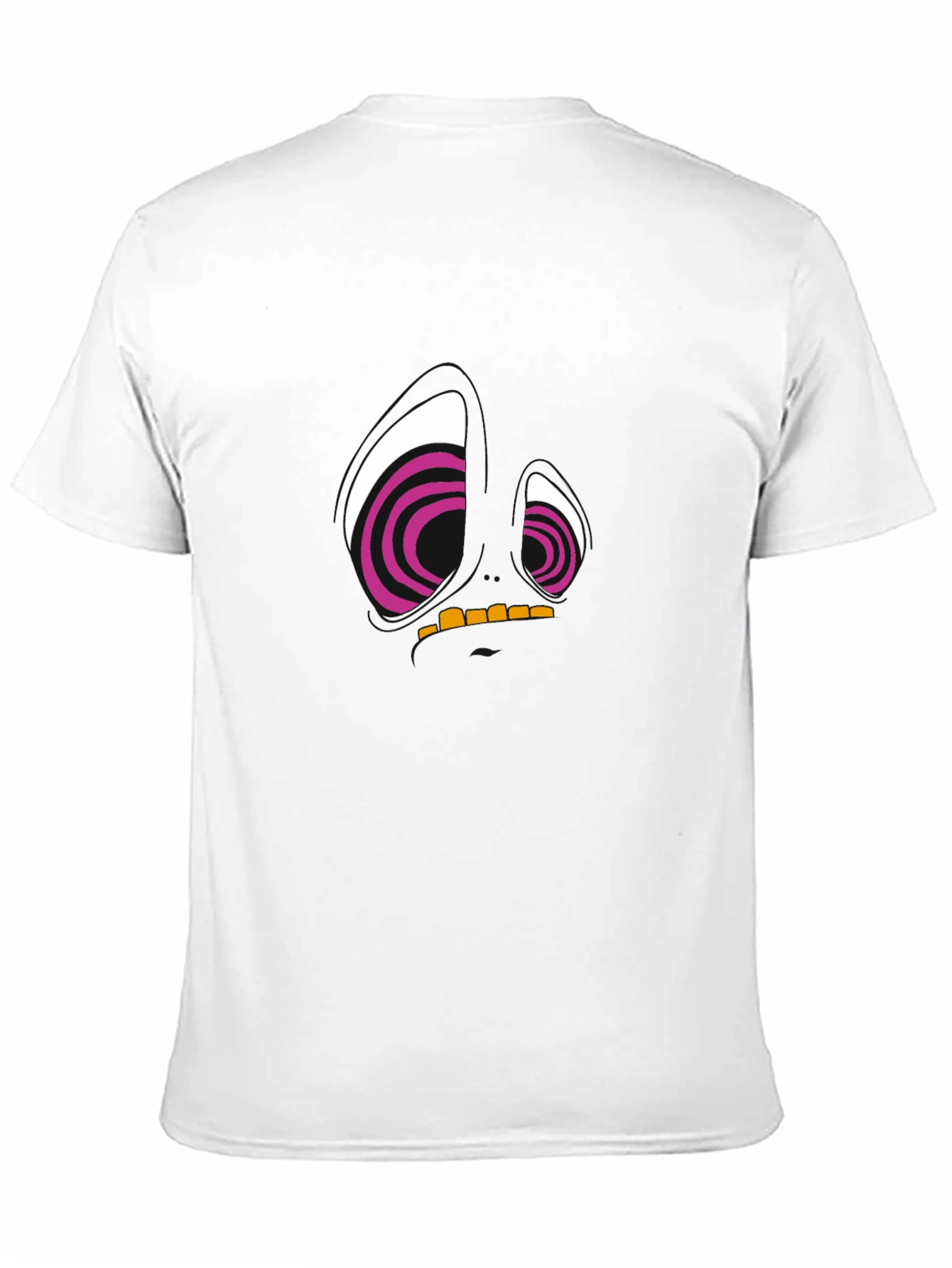 Abstract Face Graphic Tee - Black Cotton T-Shirt