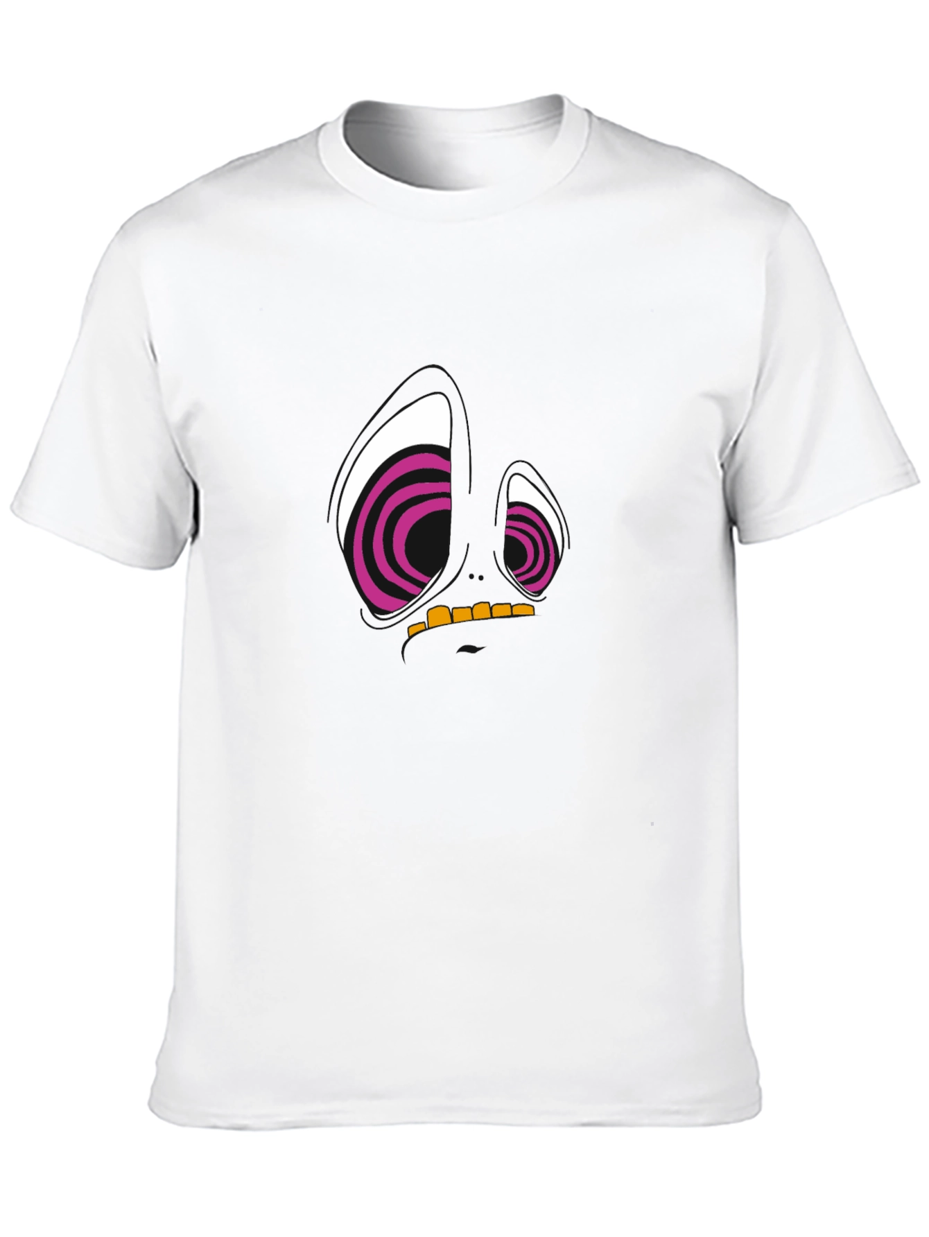 Abstract Face Graphic Tee - Black Cotton T-Shirt