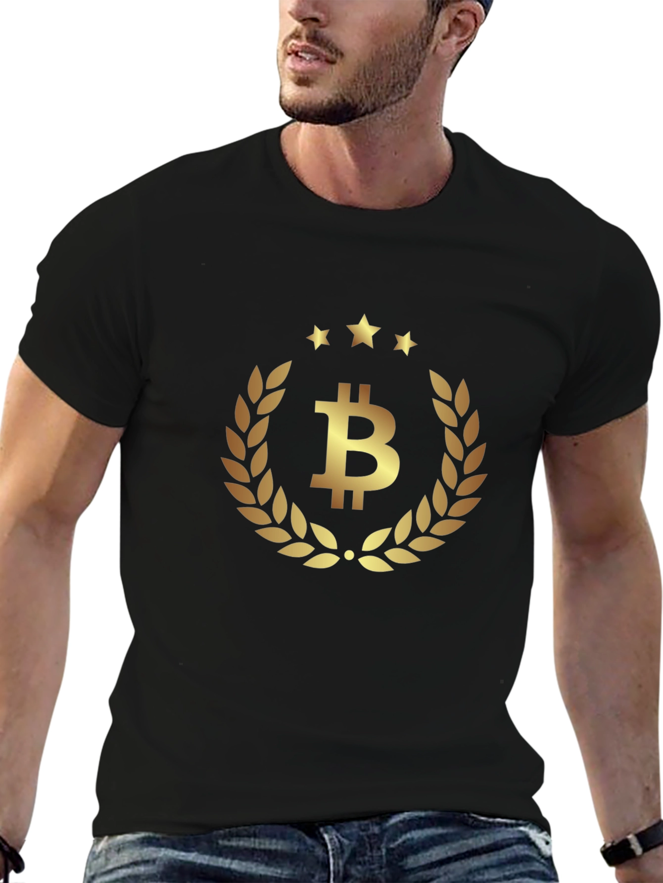 Bitcoin Laurel Wreath Graphic Tee - Crypto Currency