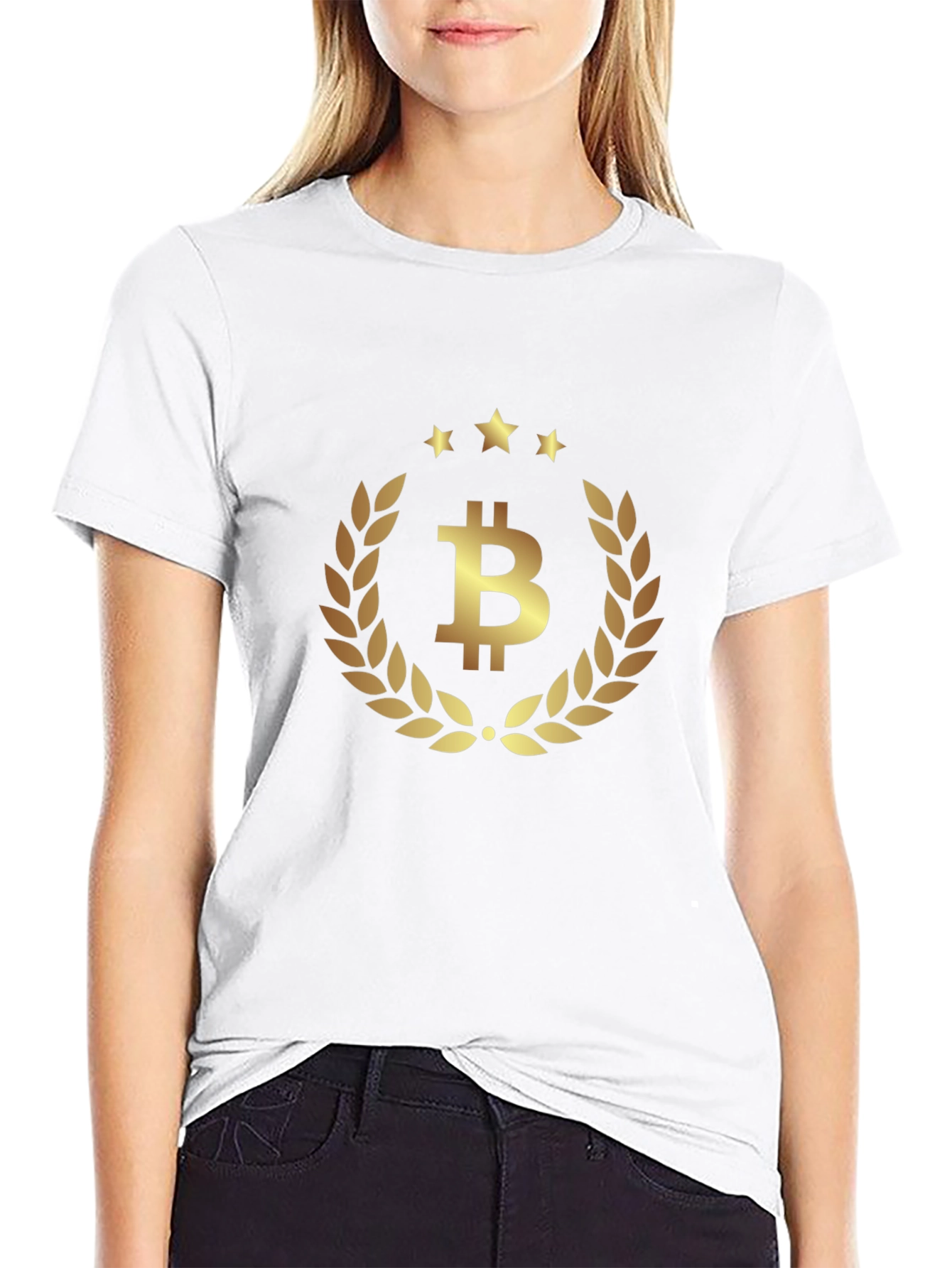 Bitcoin Laurel Wreath Graphic Tee - Crypto Currency