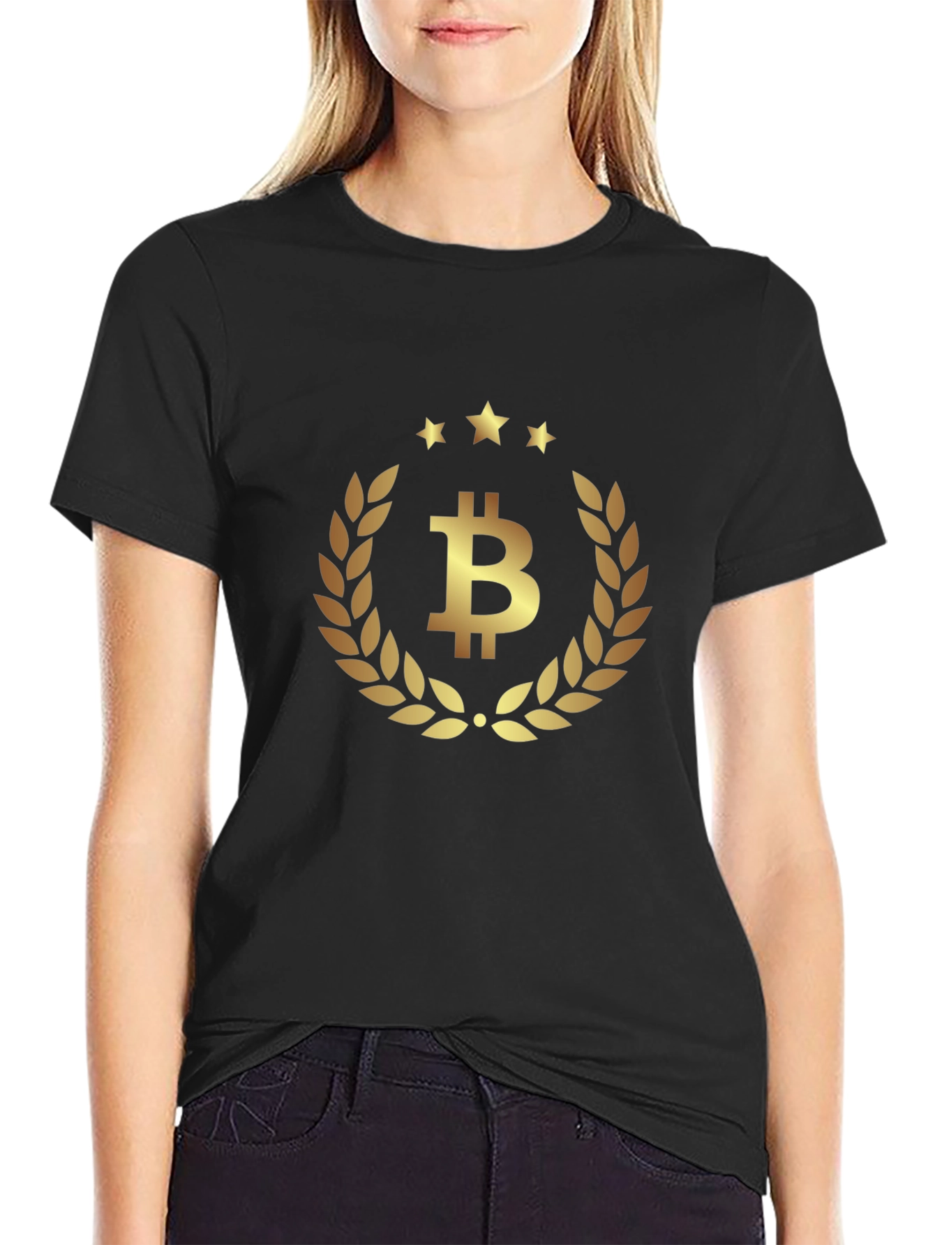 Bitcoin Laurel Wreath Graphic Tee - Crypto Currency