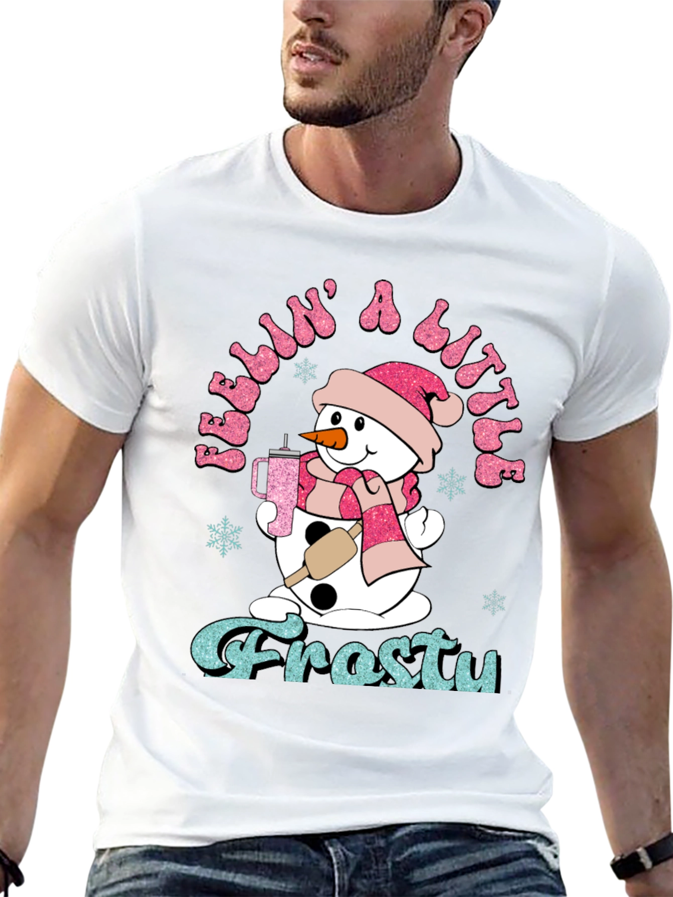 Feelin a Little Frosty Snowman Graphic Tee