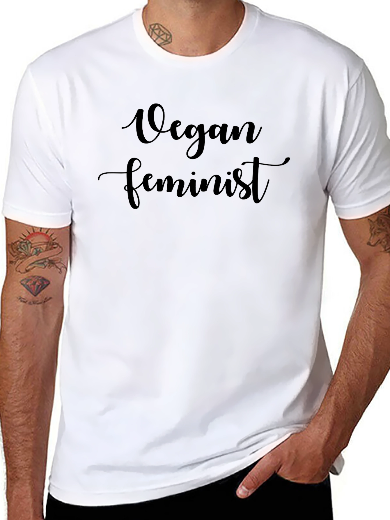 Vegan Feminist Black T-Shirt