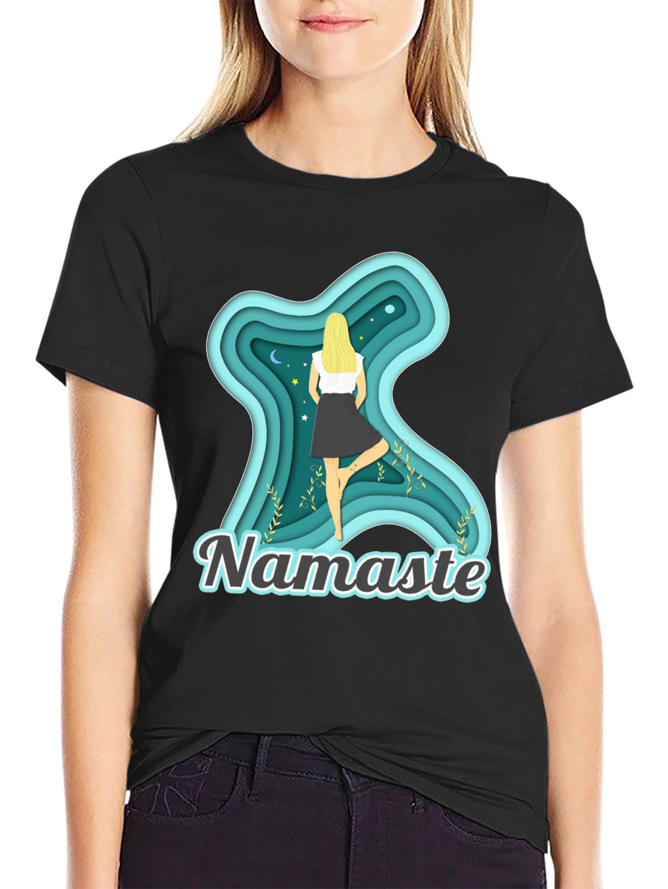 Namaste Yoga T-Shirt - Meditative Tree Pose