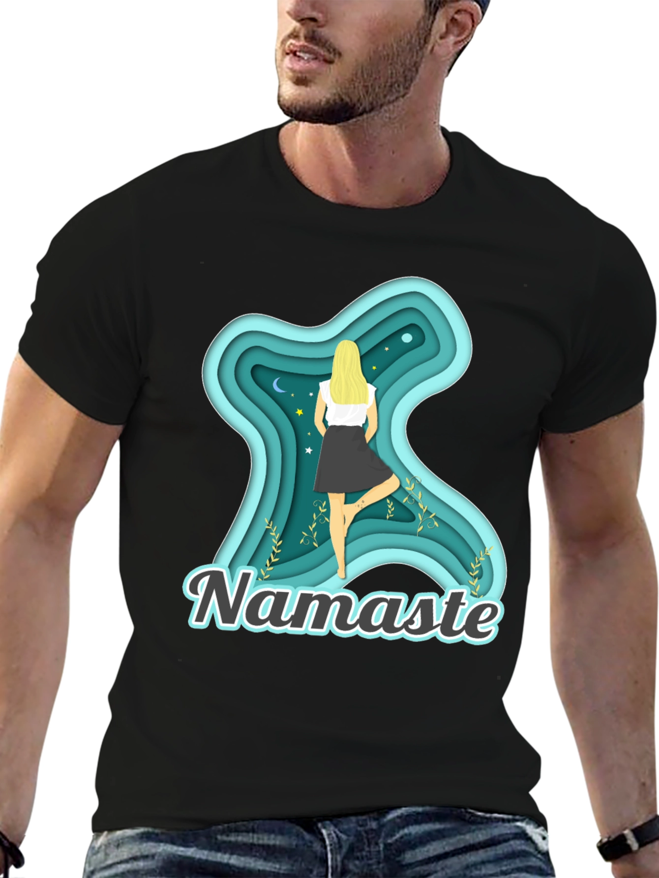 Namaste Yoga T-Shirt - Meditative Tree Pose