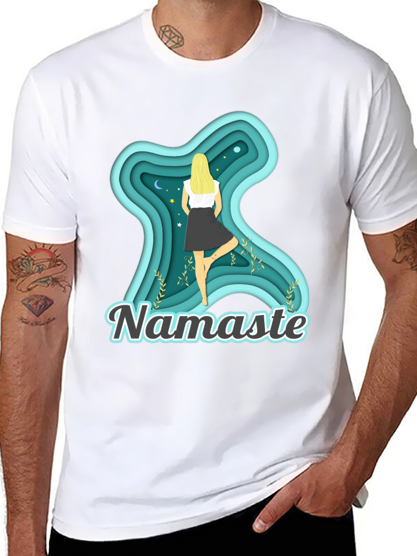 Namaste Yoga T-Shirt - Meditative Tree Pose
