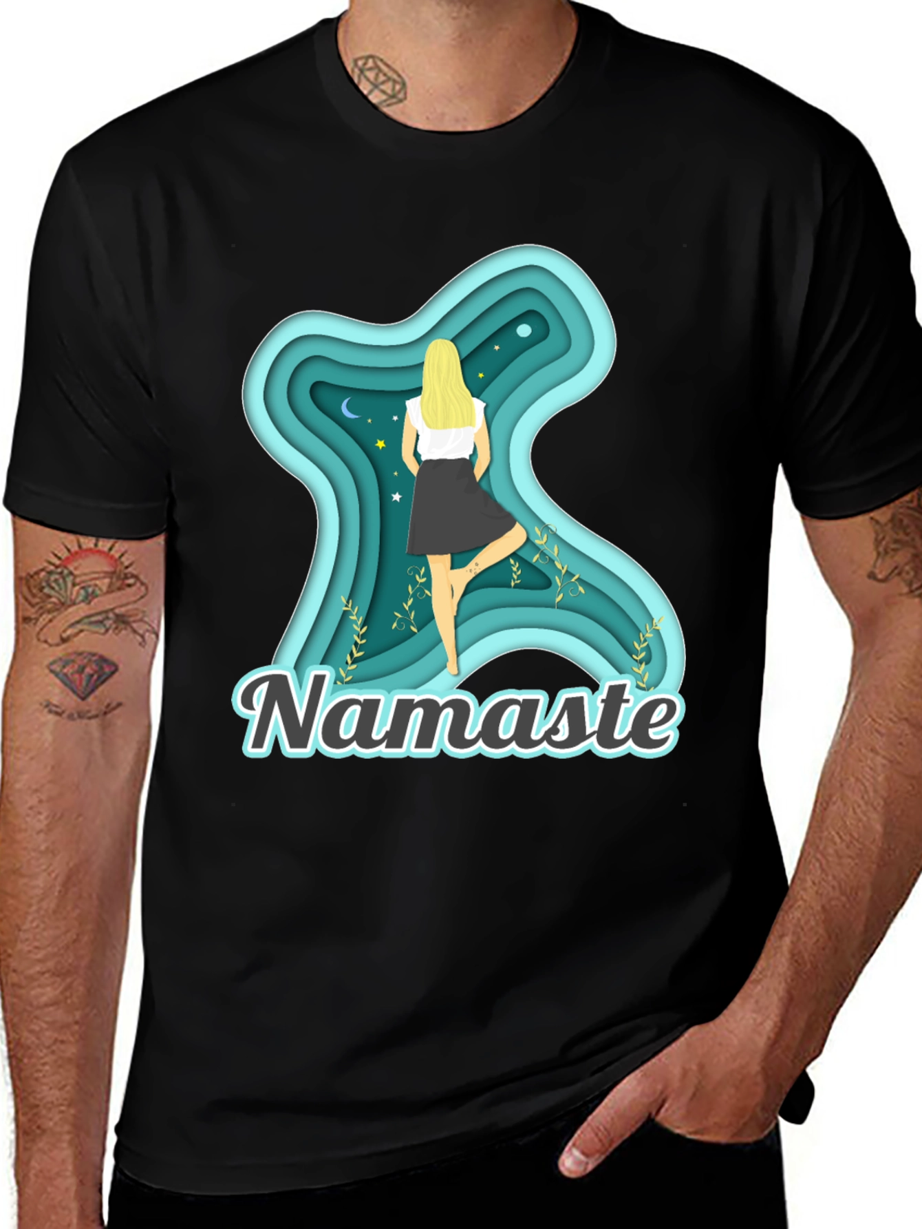 Namaste Yoga T-Shirt - Meditative Tree Pose