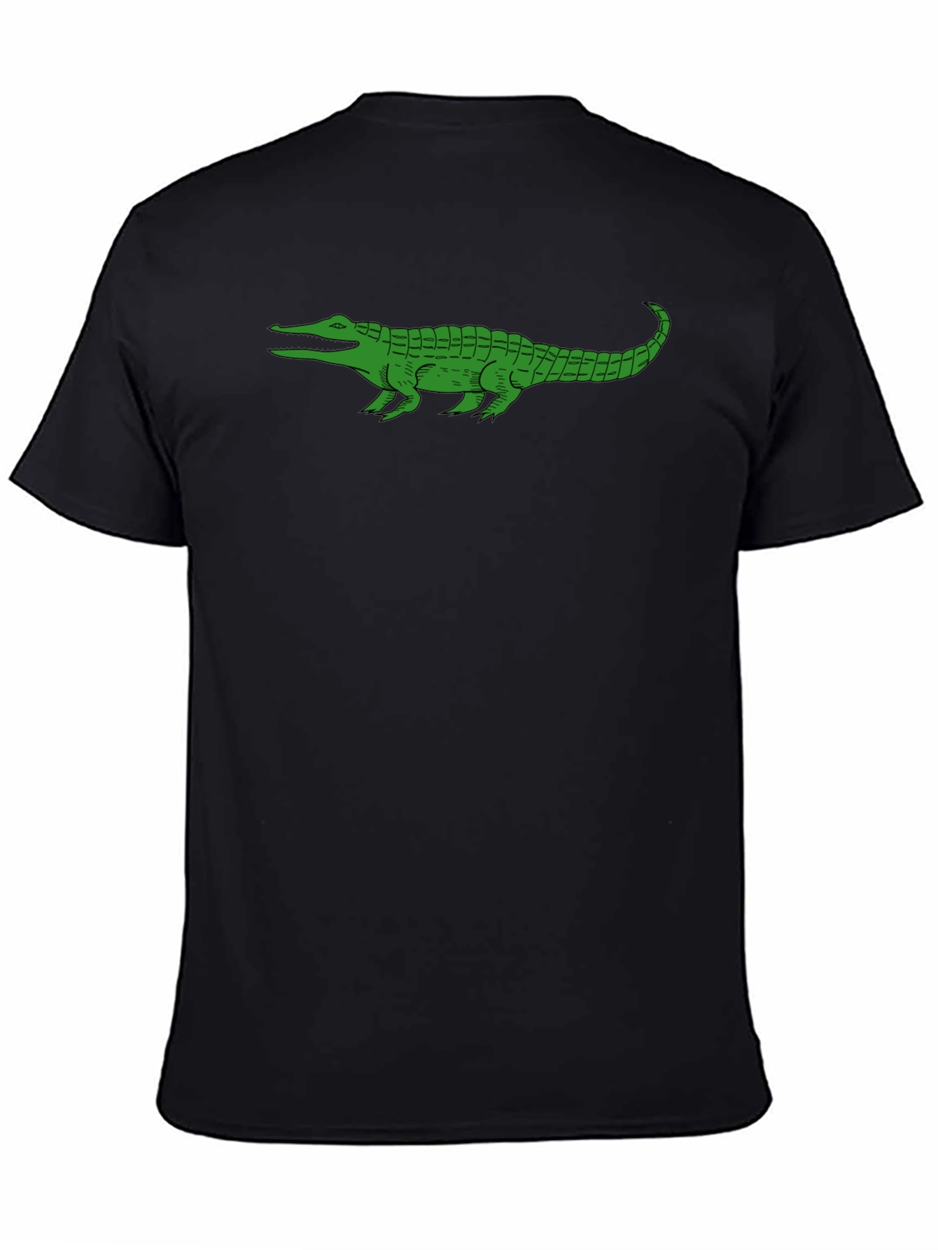 Green Alligator Graphic Tee - Black