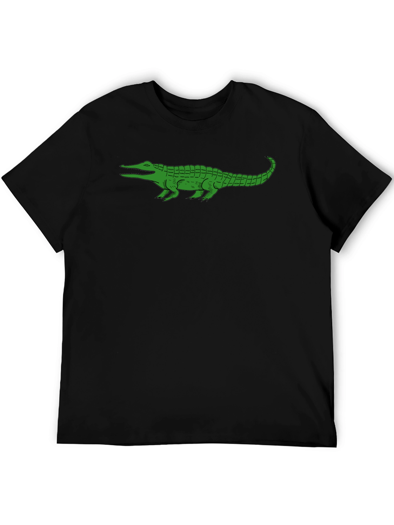 Green Alligator Graphic Tee - Black