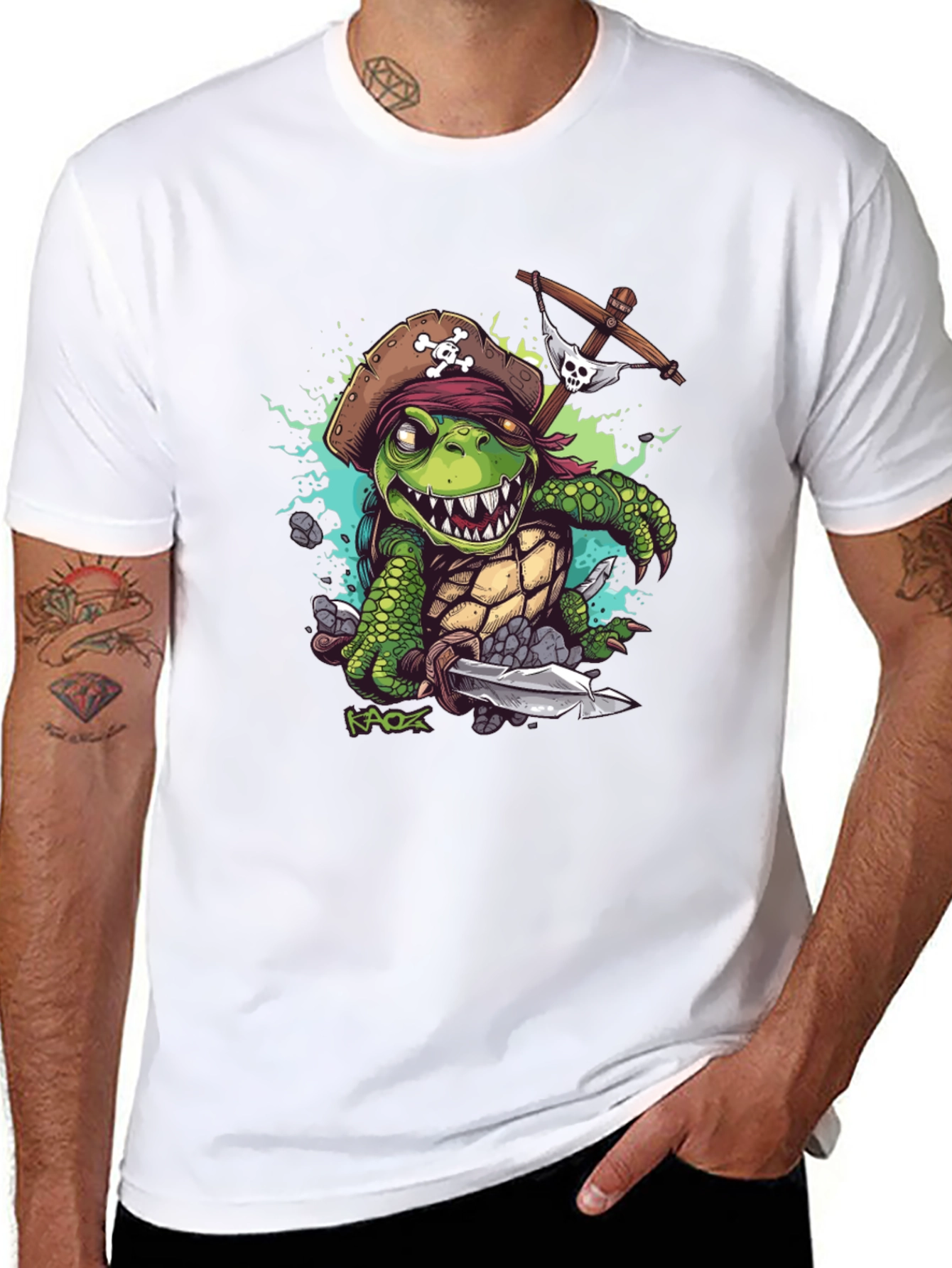 Pirate Turtle Graphic Tee - Unique Design