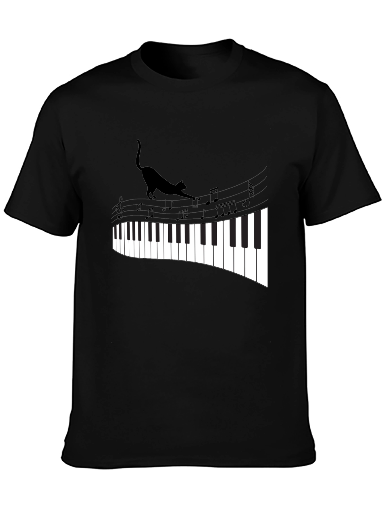 Cat Walking on Piano Keys Unisex T-Shirt