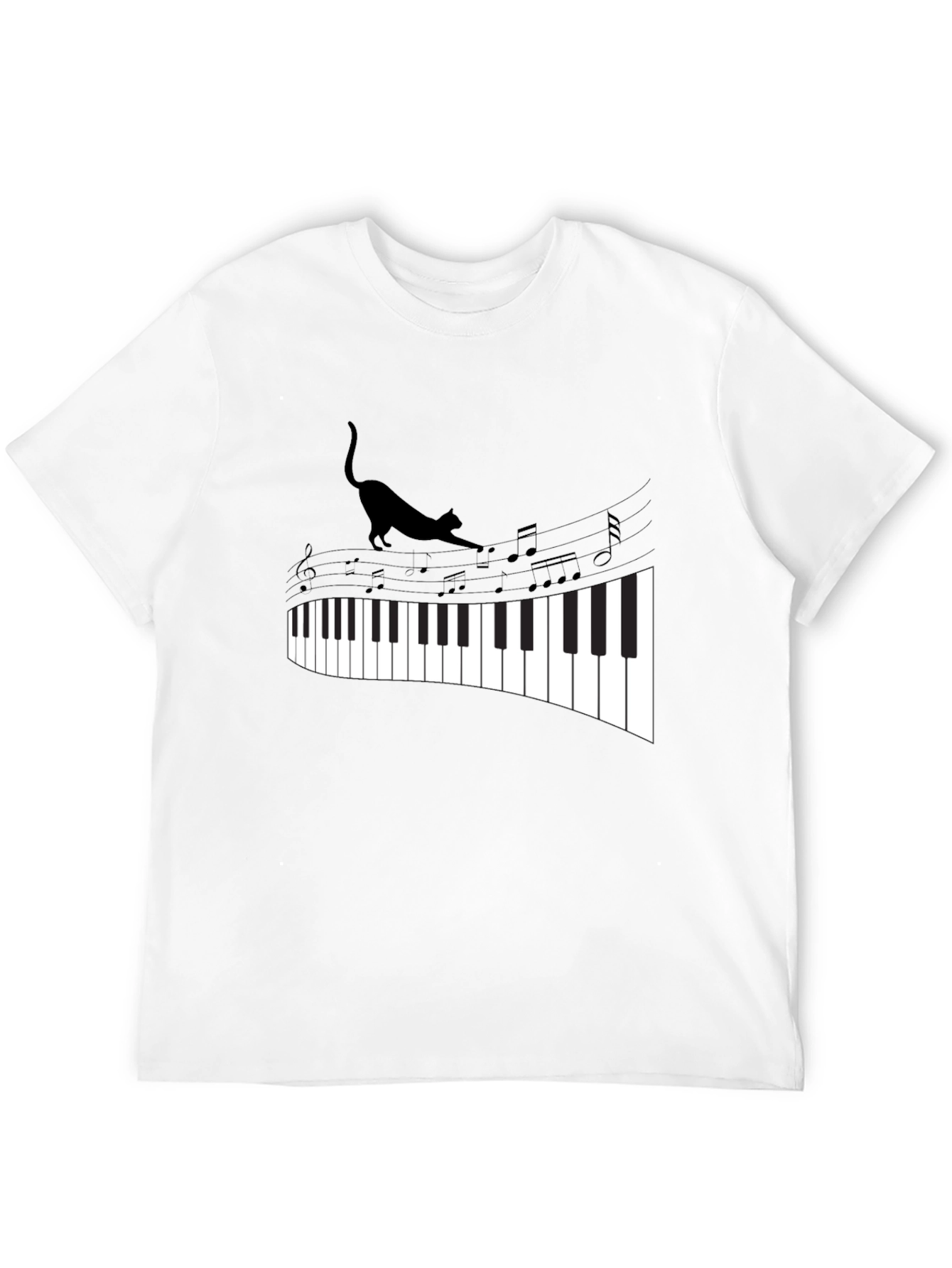 Cat Walking on Piano Keys Unisex T-Shirt