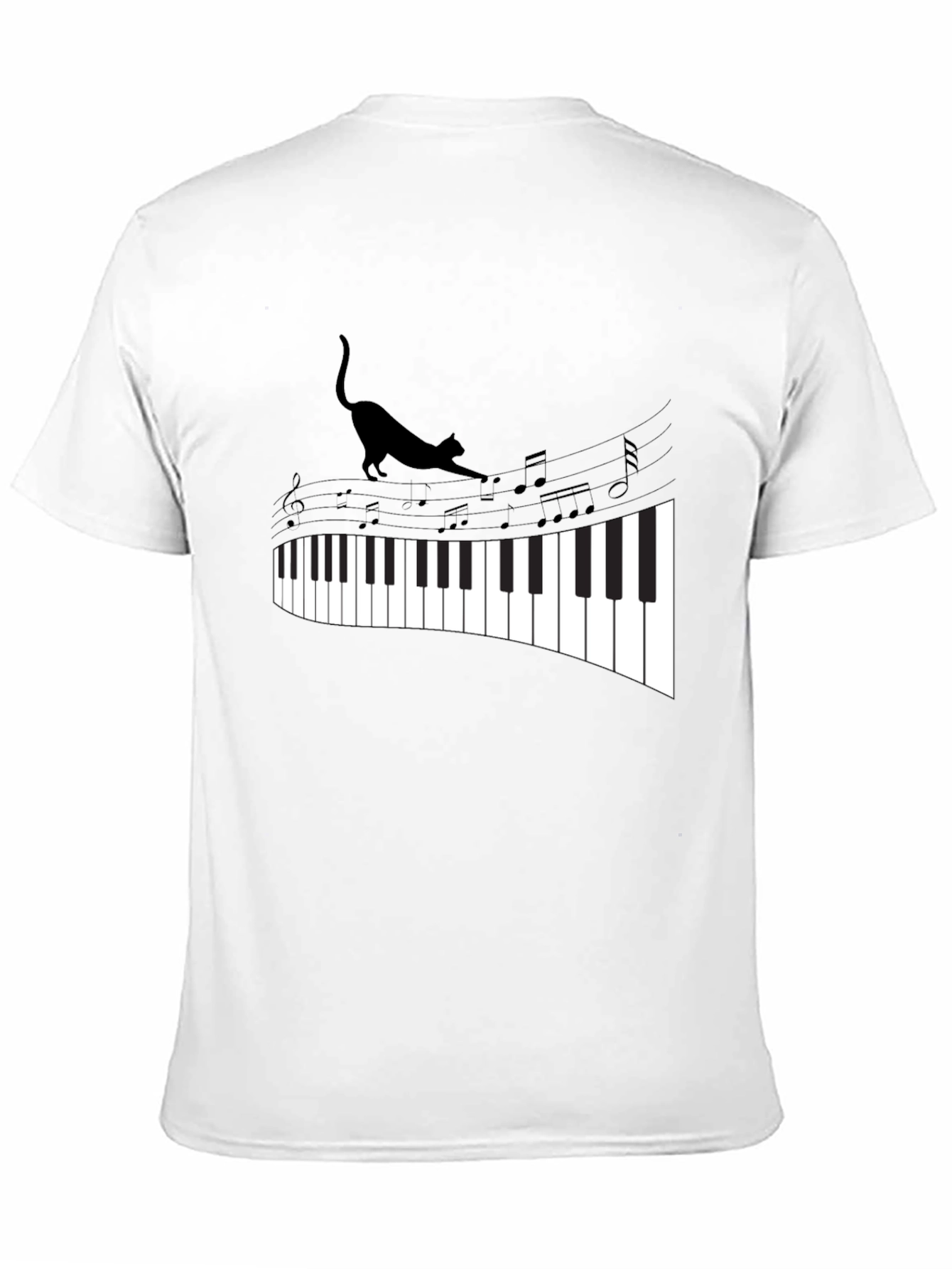 Cat Walking on Piano Keys Unisex T-Shirt