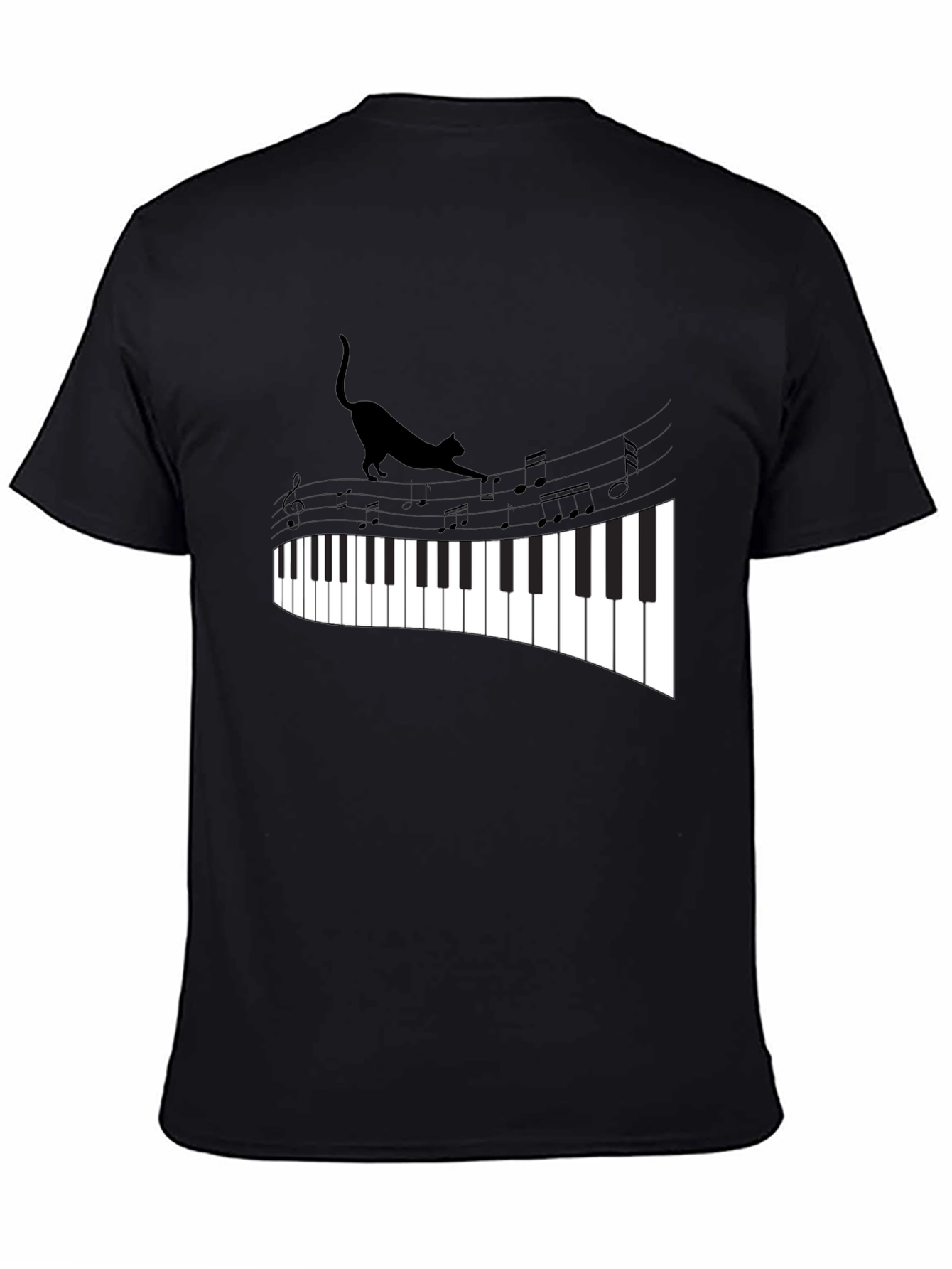 Cat Walking on Piano Keys Unisex T-Shirt