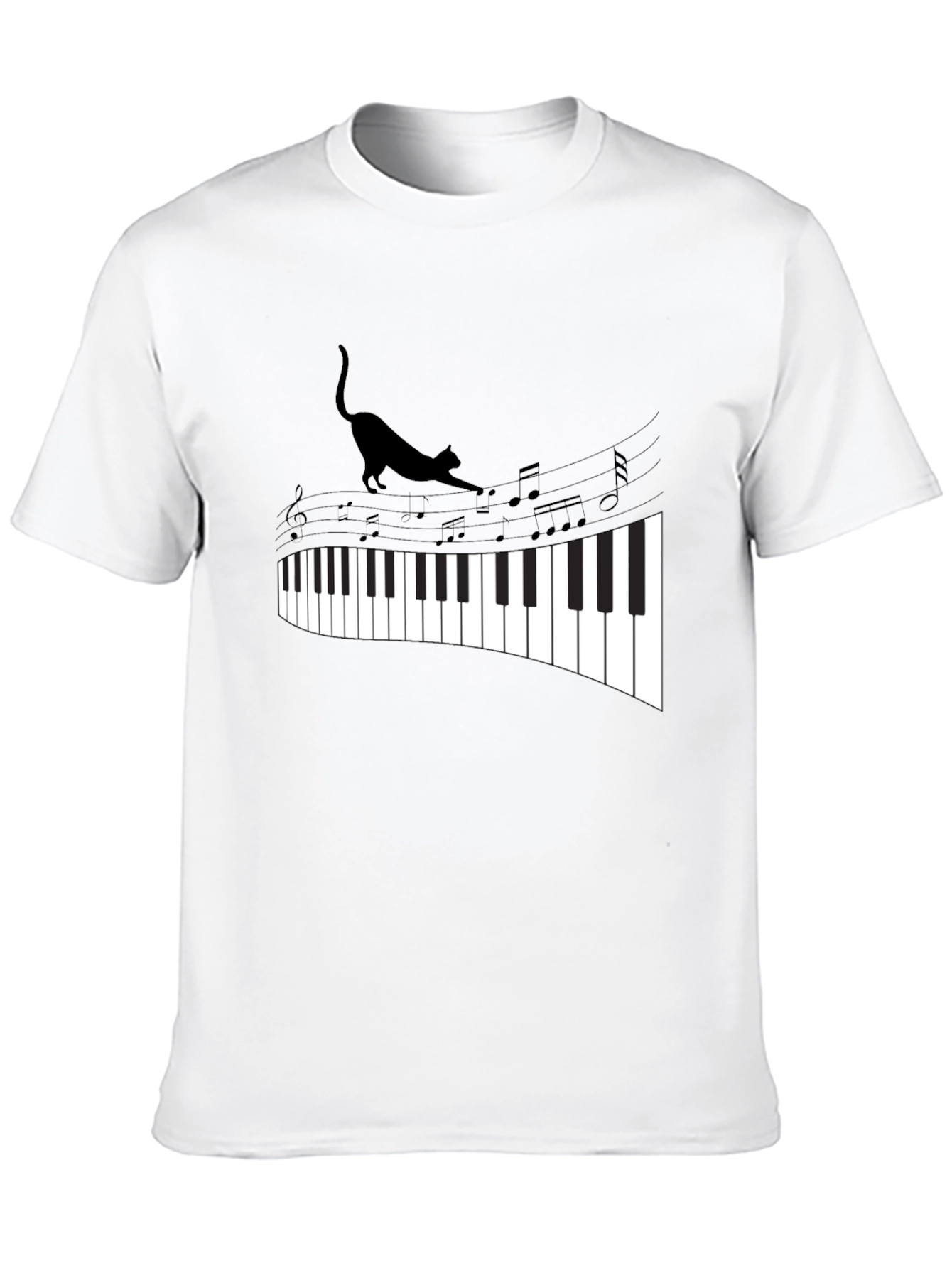 Cat Walking on Piano Keys Unisex T-Shirt