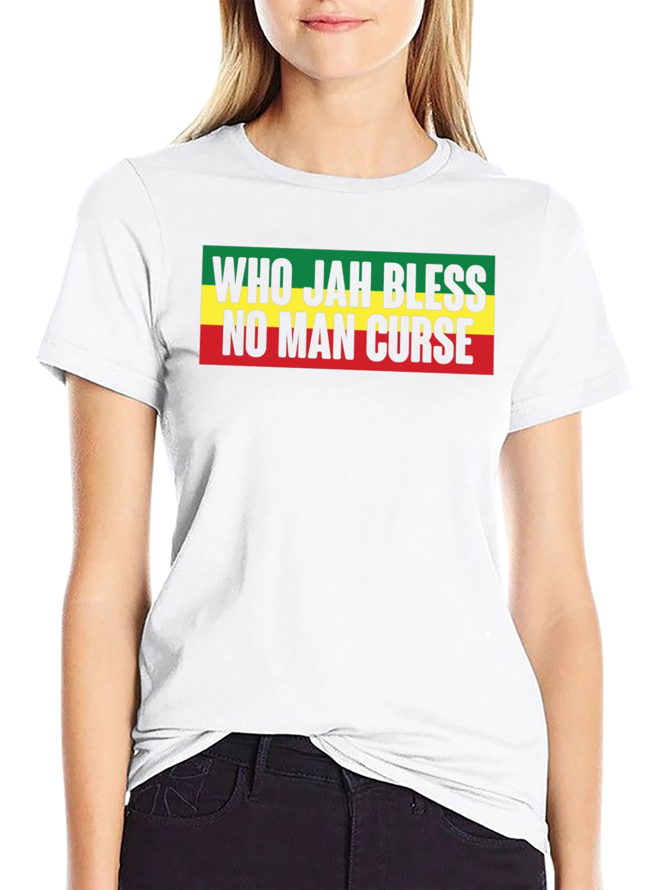 Rasta Who Jah Bless No Man Curse Graphic T-Shirt