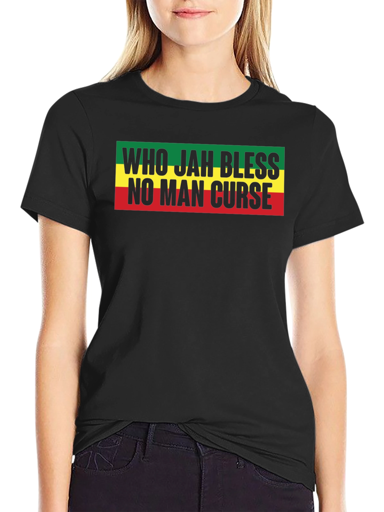 Rasta Who Jah Bless No Man Curse Graphic T-Shirt