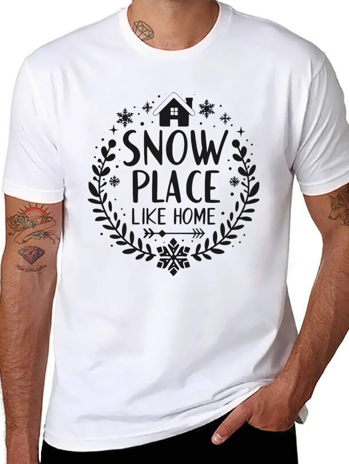 A Snow Place Like Home Black Tee