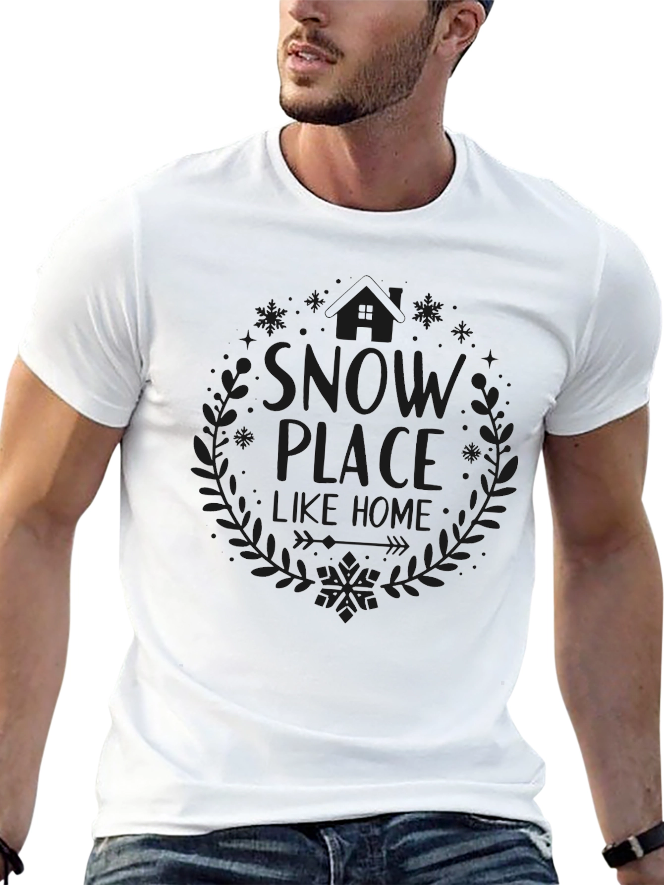 A Snow Place Like Home Black Tee