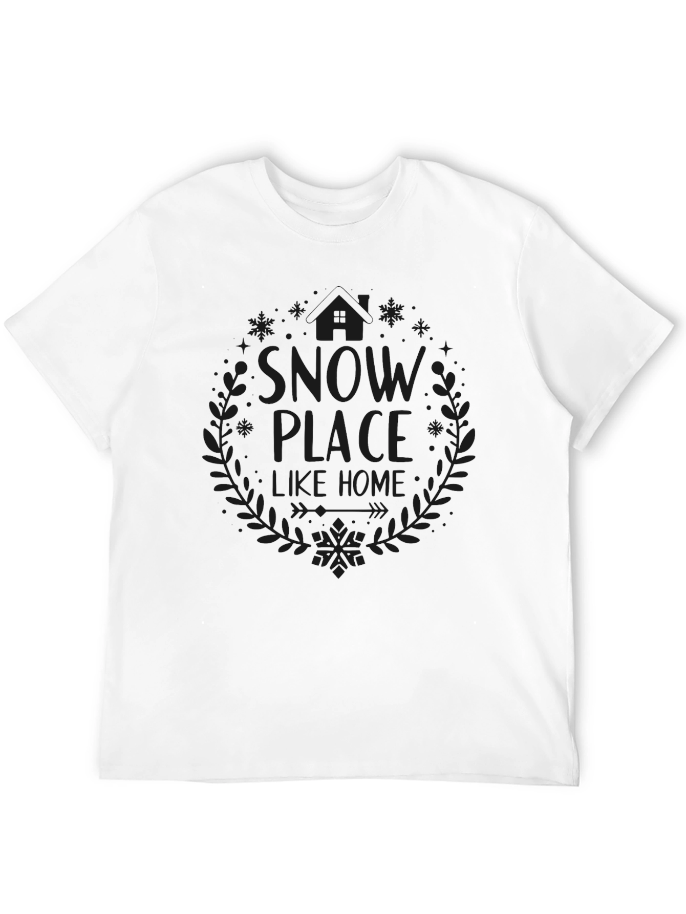 A Snow Place Like Home Black Tee