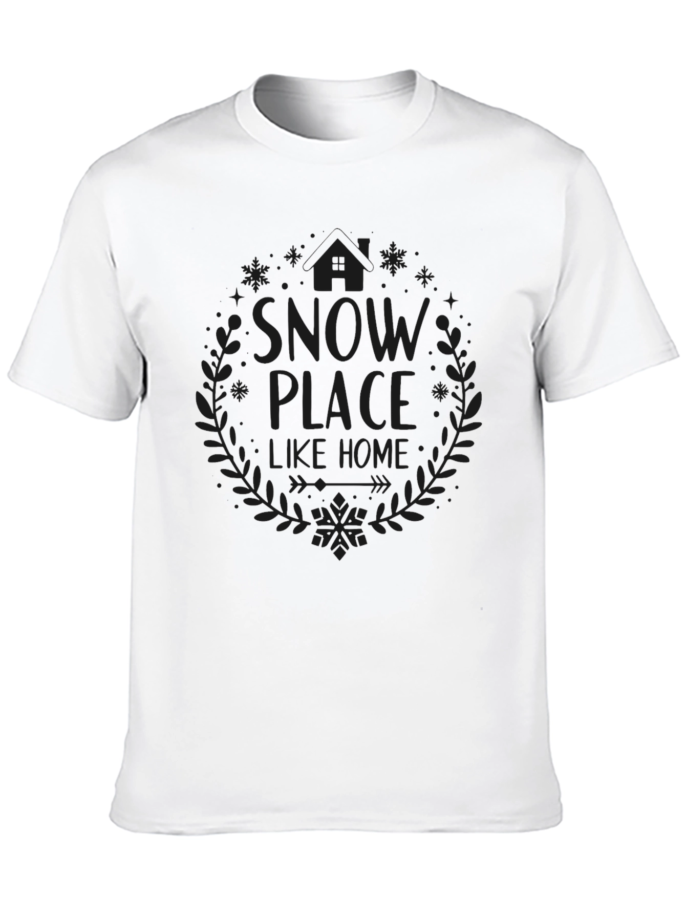 A Snow Place Like Home Black Tee