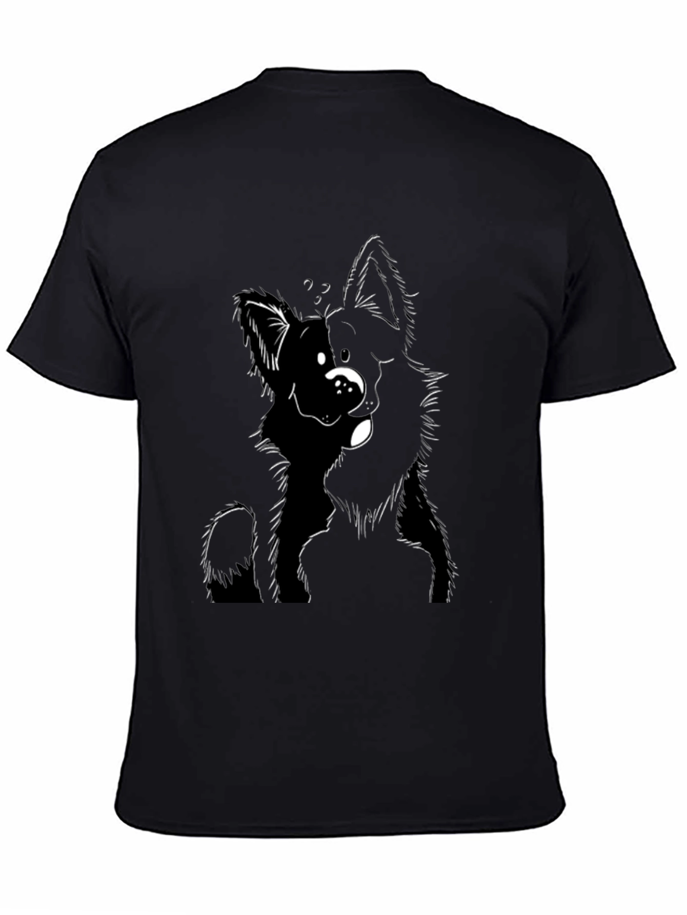 Dog Graphic Black T-Shirt Canine Lover Tee
