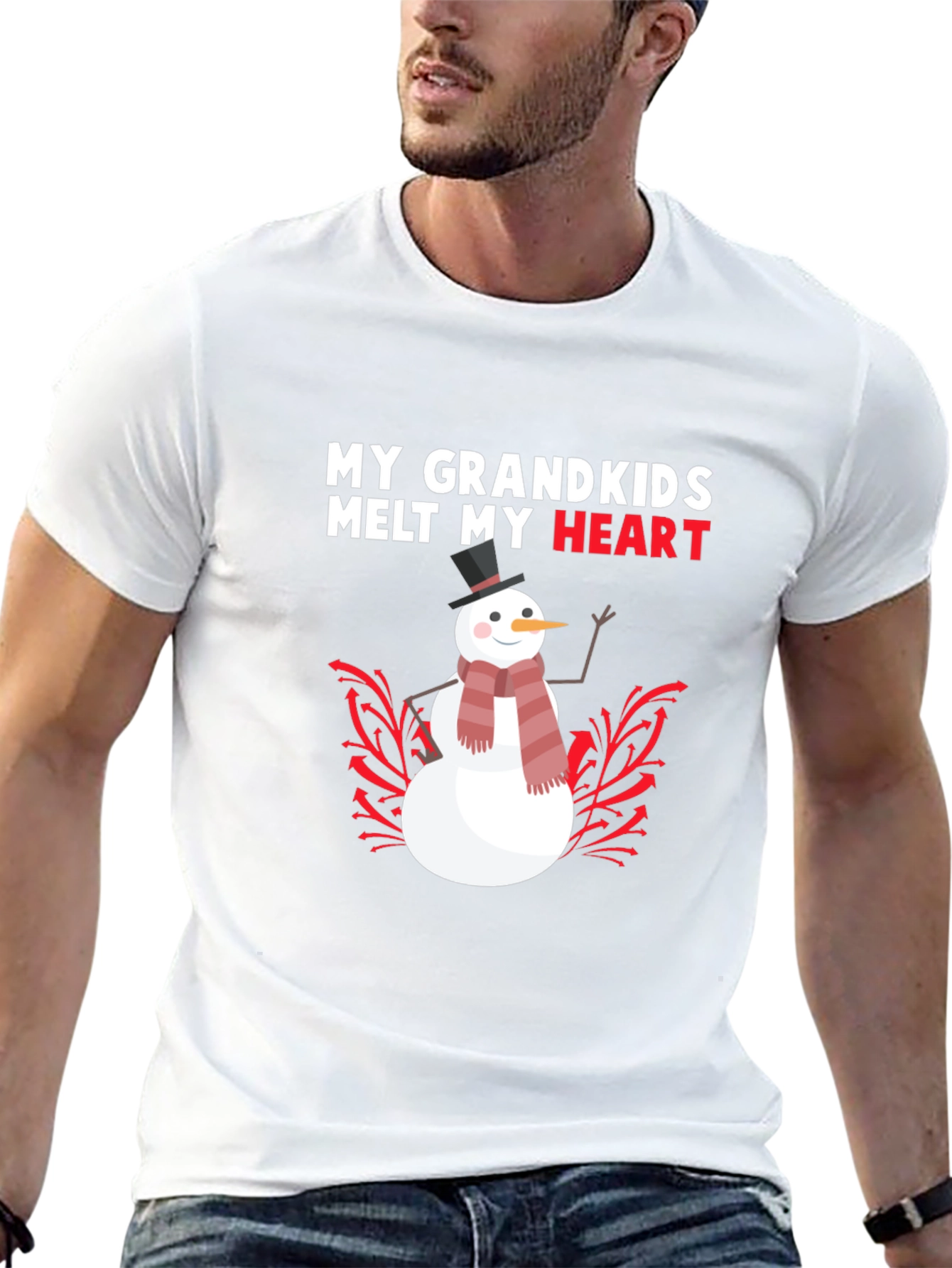 My Grandkids Melt My Heart Snowman T-Shirt