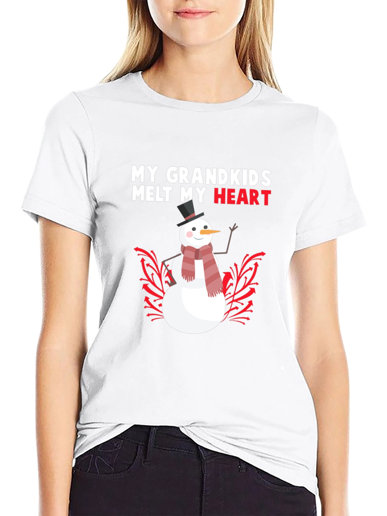 My Grandkids Melt My Heart Snowman T-Shirt