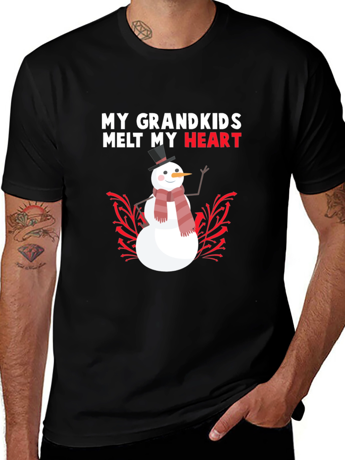 My Grandkids Melt My Heart Snowman T-Shirt