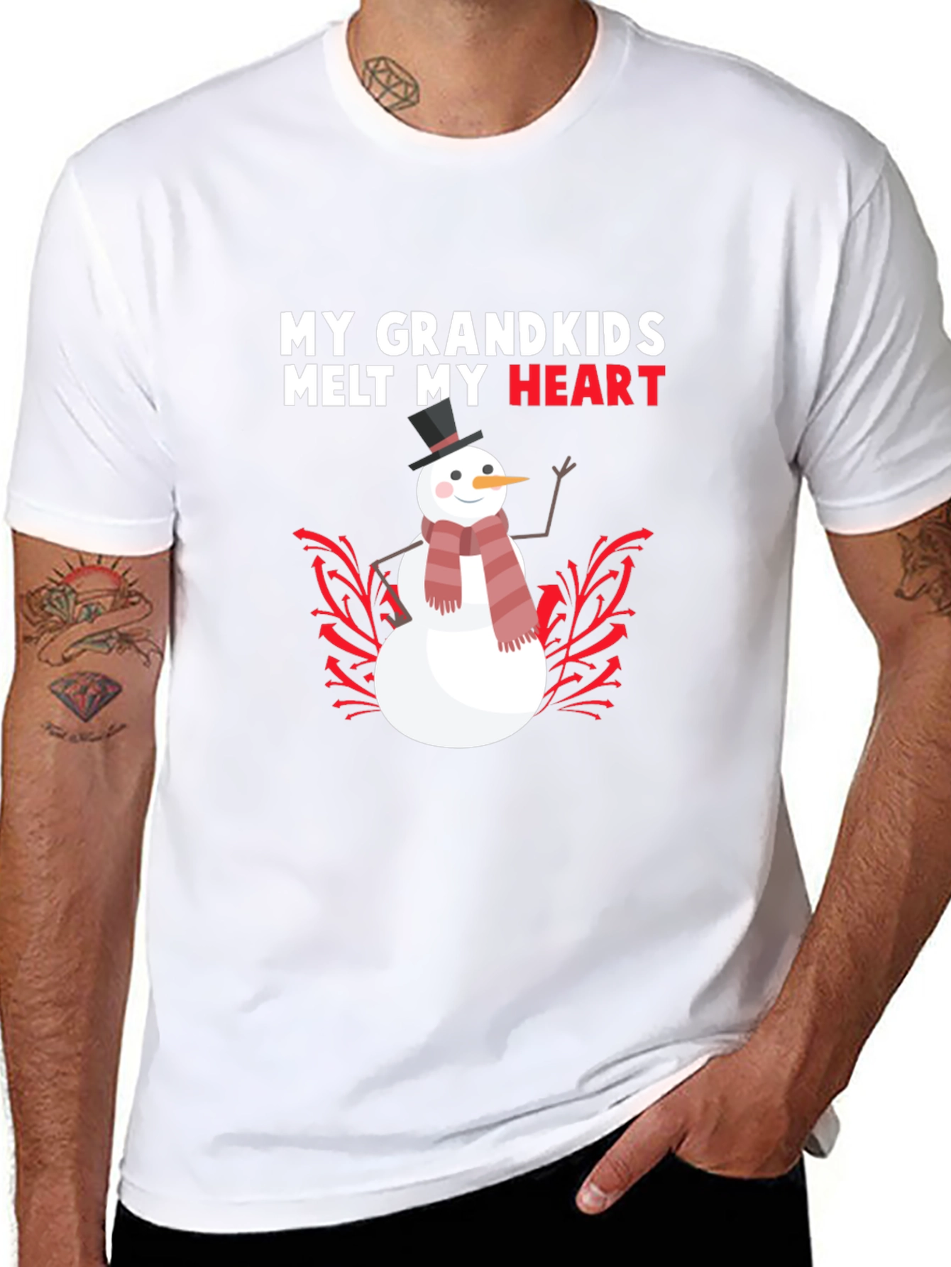 My Grandkids Melt My Heart Snowman T-Shirt
