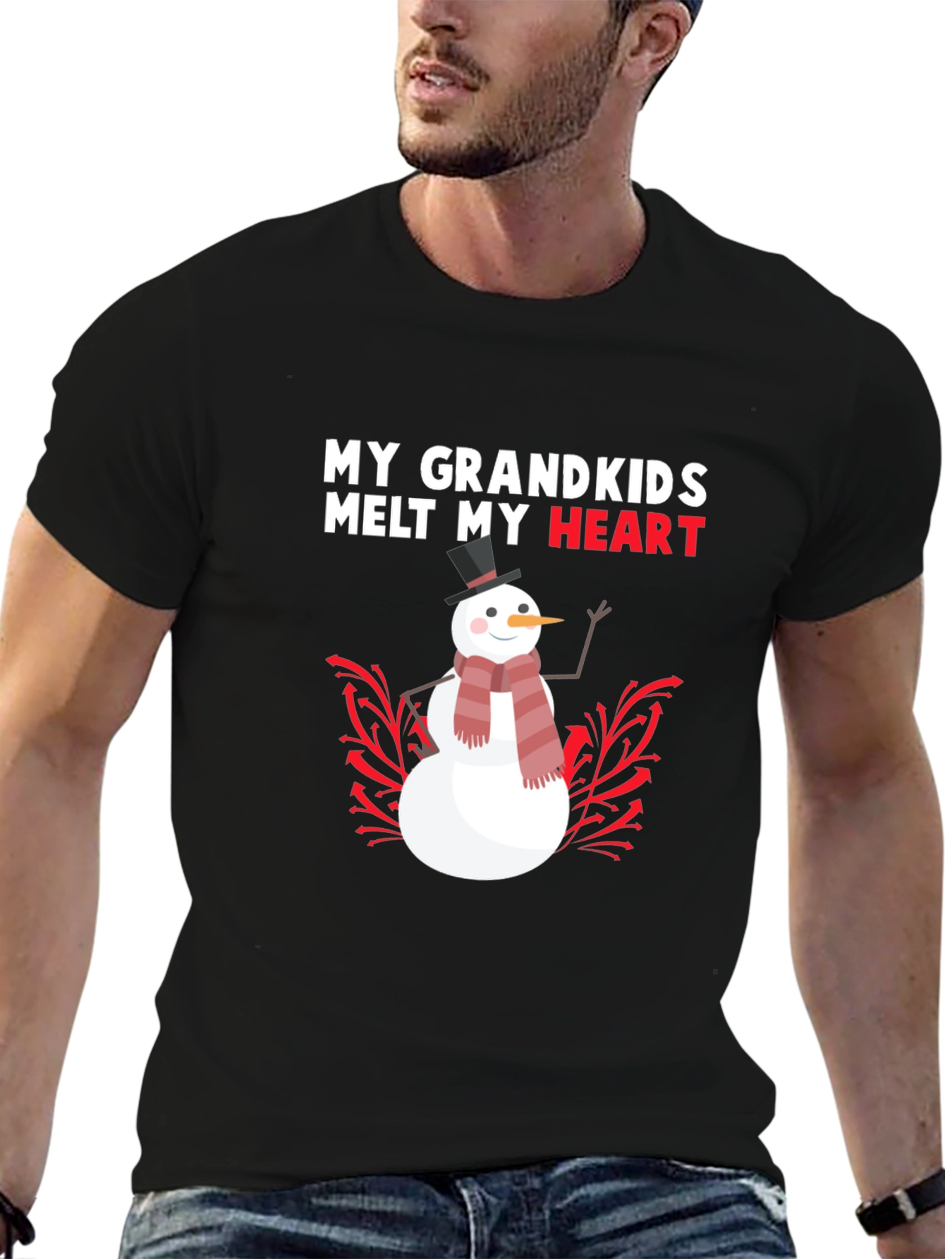 My Grandkids Melt My Heart Snowman T-Shirt