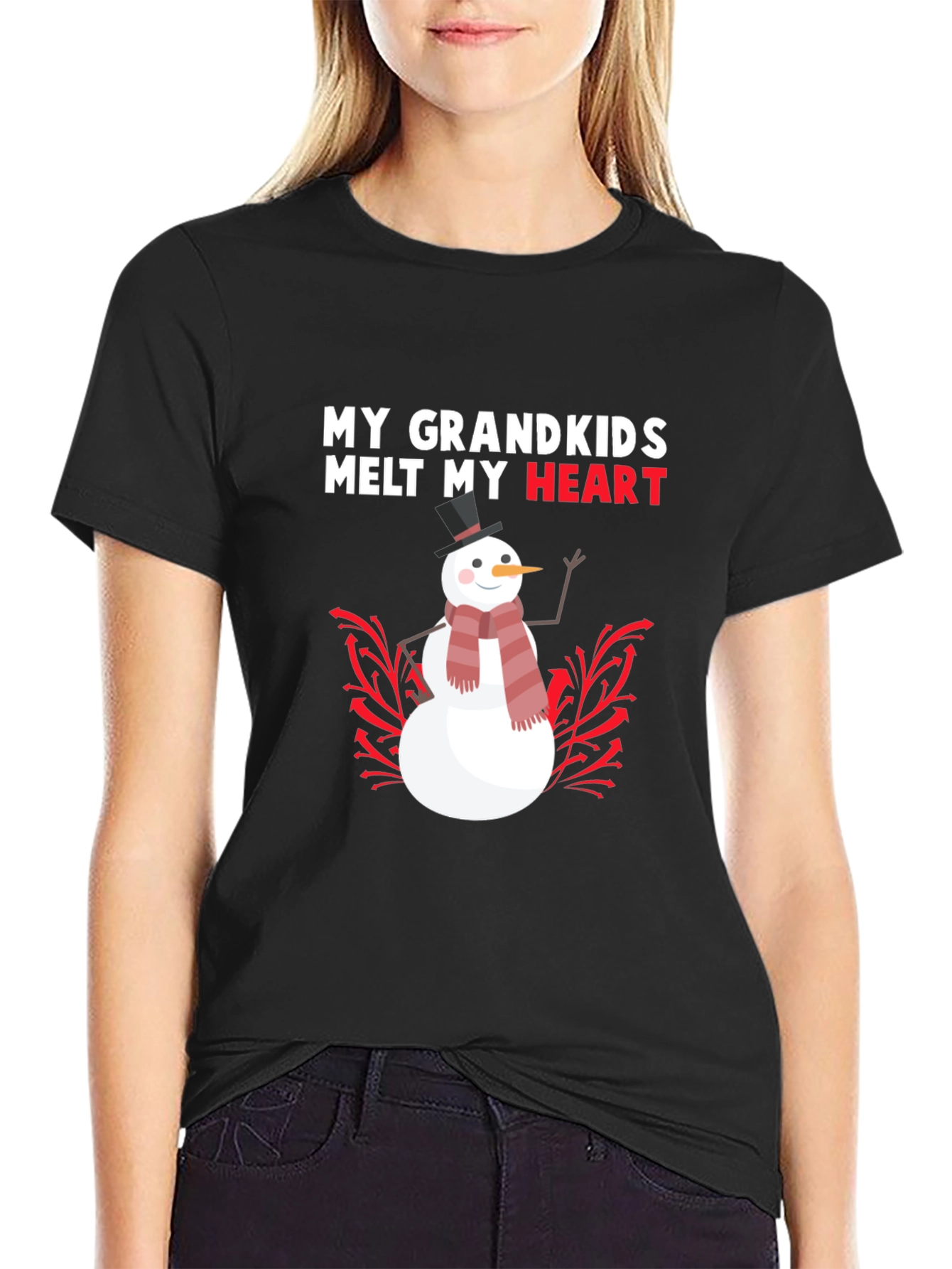 My Grandkids Melt My Heart Snowman T-Shirt