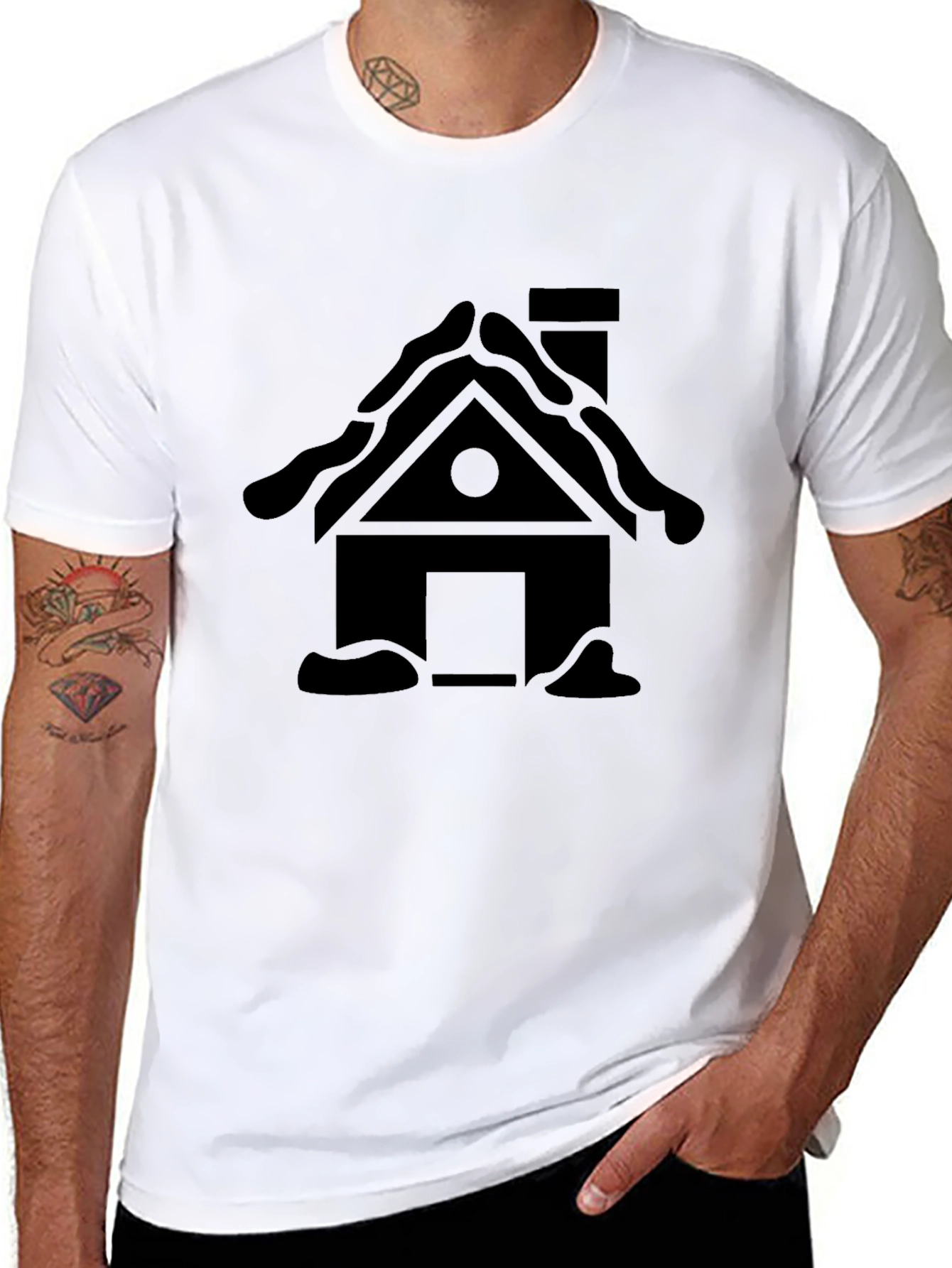 Cabin Tee - Black House Graphic T-Shirt