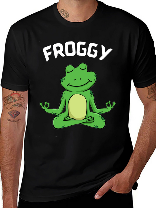 Froggy Meditation T-Shirt - Relaxed Fit Black