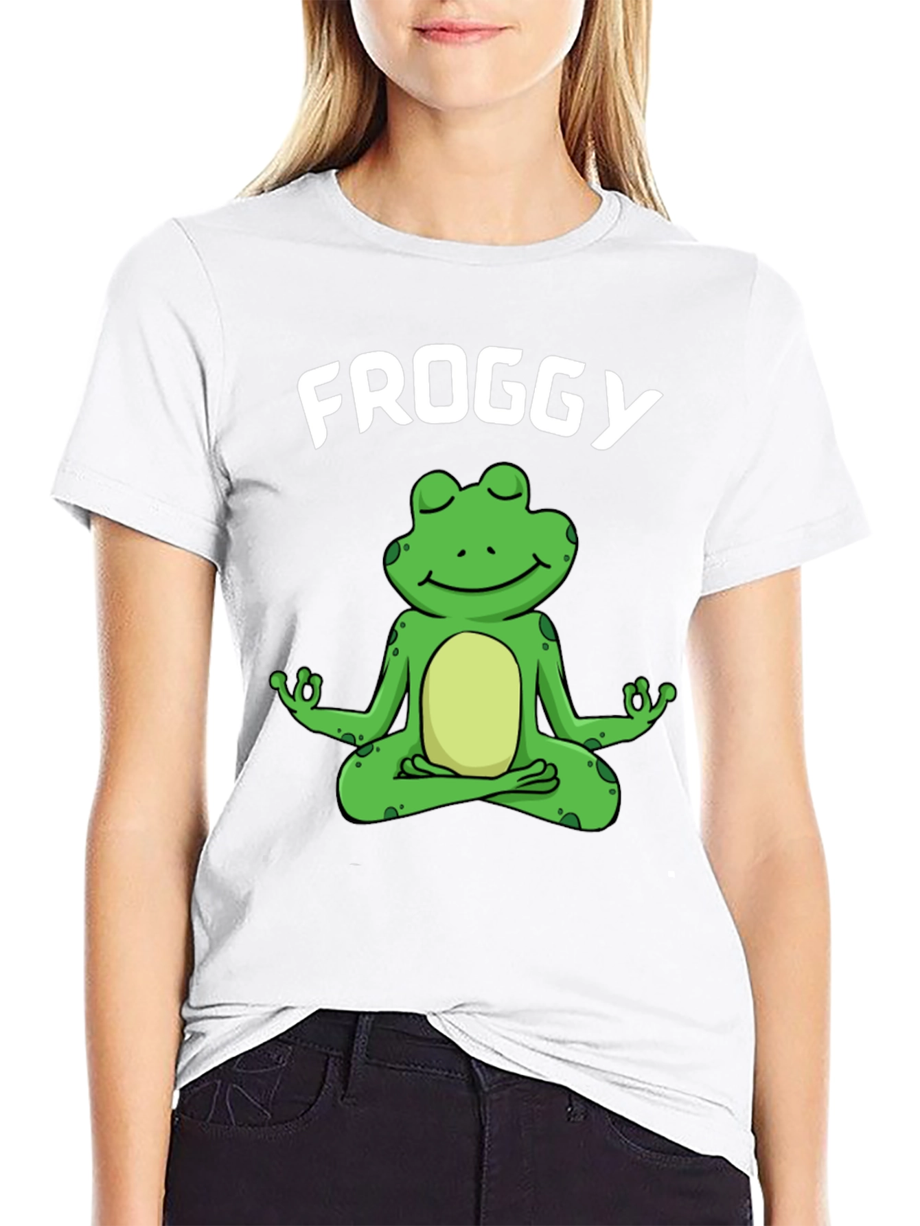 Froggy Meditation T-Shirt - Relaxed Fit Black